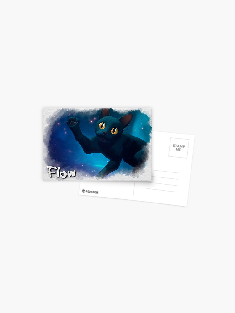 Thumbnail 1 of 2, Postcard, Flow movie Cat animation designed and sold by quellira254172.