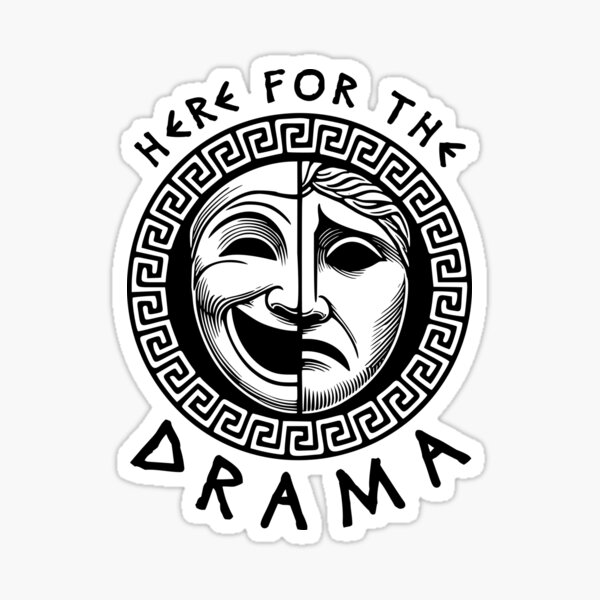 Item preview, Ancient Greek Drama Theater Masks designed and sold by Happy Puppy Print On Demand.