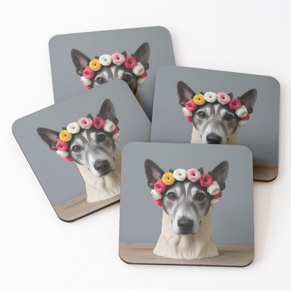 Item preview, Cute Dog with flowers, funny dog meme, funny dog with flowers designed and sold by Cuteanimalgifts.