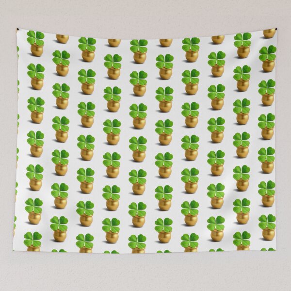 Item preview, Lucky Charm: Golden Pot with Four-Leaf Clover St. Patrick's Day designed and sold by Doug0276.