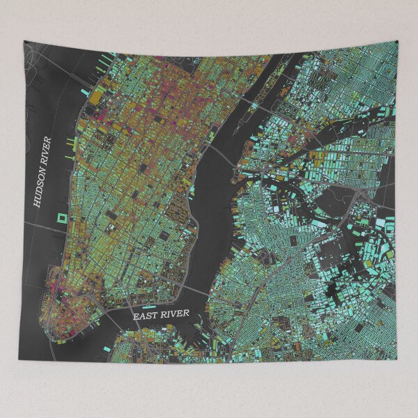 Item preview, New York City Building Height Map designed and sold by DreamingBeetle.