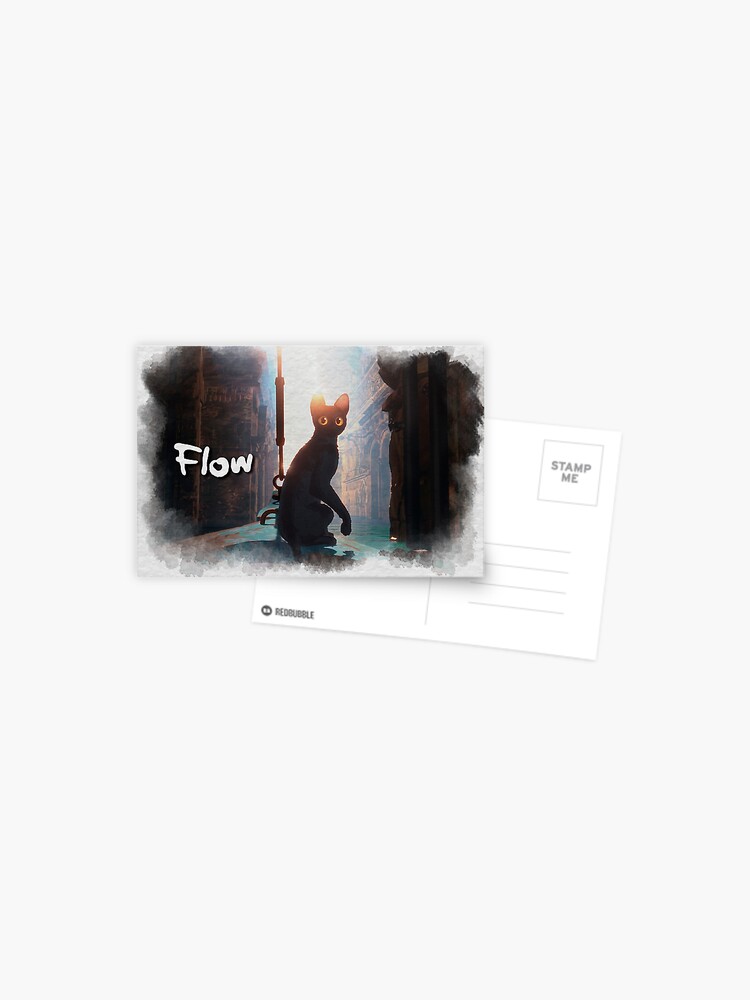Thumbnail 1 of 2, Postcard, Flow movie Cat designed and sold by quellira254172.
