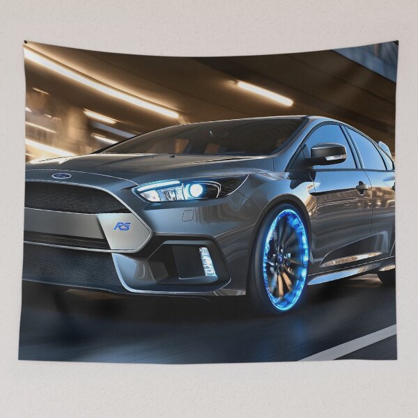Item preview, Gunmetal Grey Ford Focus RS Poster – Stealth and Performance Combined designed and sold by AutoPopStudio.