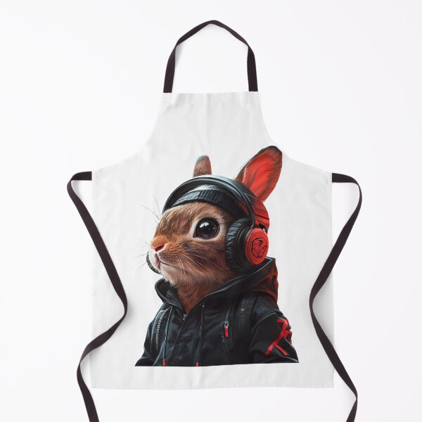Item preview, Stylish rabbit in black hoodie and headphones digital artwork designed and sold by CreativeLarysa.