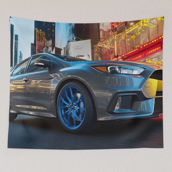 Item preview, Gunmetal Grey Ford Focus RS Poster – Stealth and Performance Combined V designed and sold by AutoPopStudio.