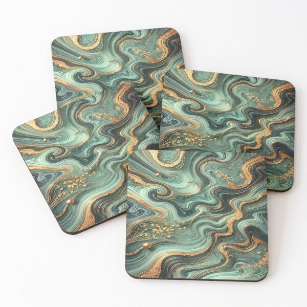 Item preview, Home Decor Abstract Sea Green & Gold designed and sold by M&M Lifestyle Hub.