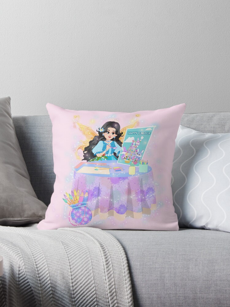 Thumbnail 1 of 4, Pillow, Hallie's Magical Easter Poster designed and sold by FairyBookClub.