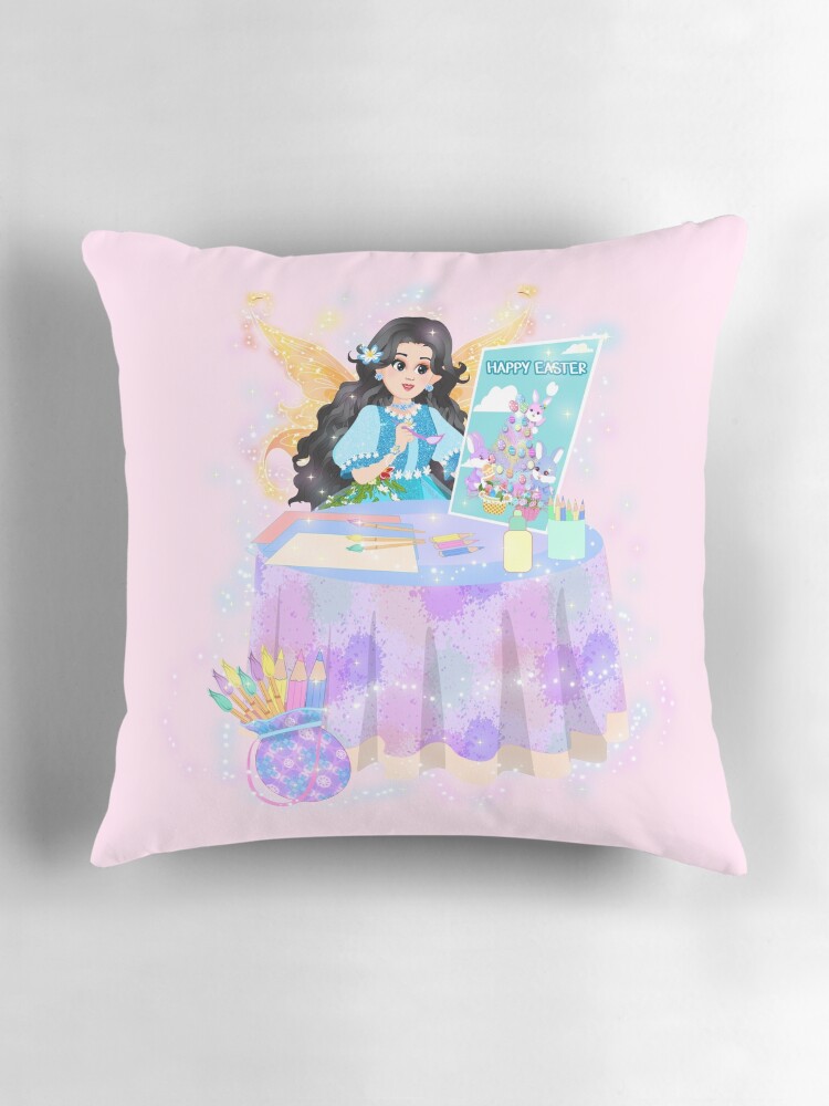 Thumbnail 3 of 4, Pillow, Hallie's Magical Easter Poster designed and sold by FairyBookClub.