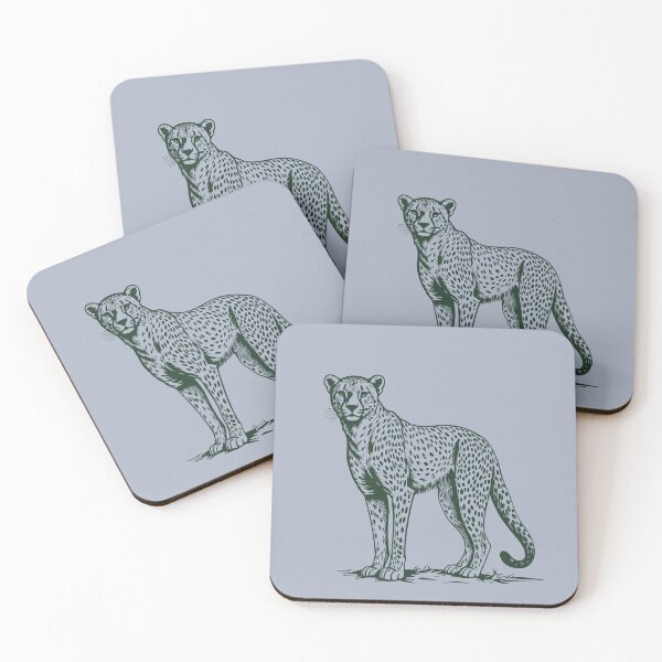 Item preview, Vintage Cheetah Illustration in Green and Gray designed and sold by OpalEllery.