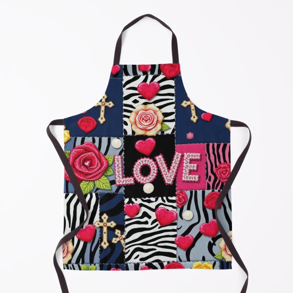 Item preview, Love floral denim collage Patchwork design  designed and sold by Roxburylane.
