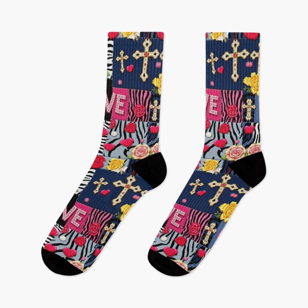 Item preview, Love floral denim collage Patchwork design  designed and sold by Roxburylane.