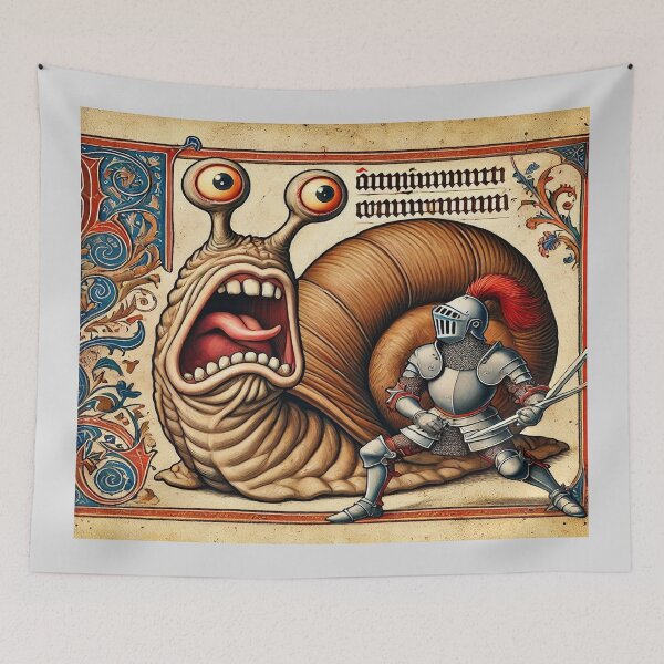 Item preview, Weird Medieval Art: The Knight and the Monstrous Snail designed and sold by Design by Anthony .