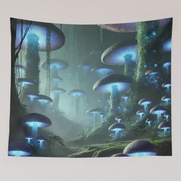 Item preview, Luminous Realm: The Bioluminescent Forest designed and sold by AbstractAnom.