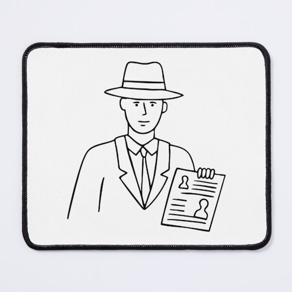 Item preview, A detective-style inspector holding a document with a list of wanted persons designed and sold by rasagamastore.