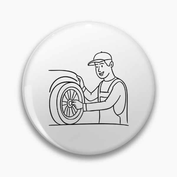 Item preview, A mechanic installing a new tire on a car designed and sold by rasagamastore.