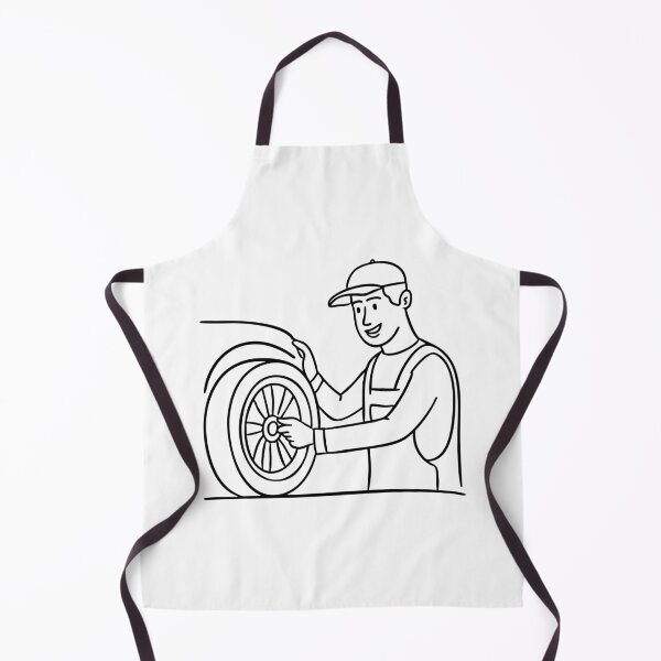 Item preview, A mechanic installing a new tire on a car designed and sold by rasagamastore.