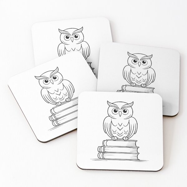 Item preview, An owl perched on a stack of books designed and sold by rasagamastore.