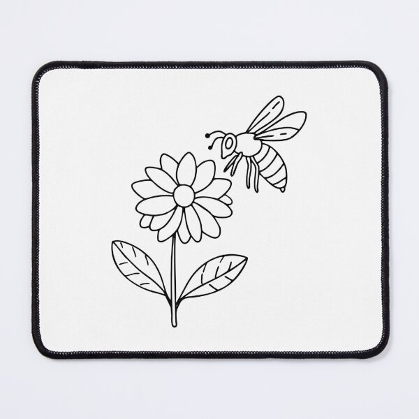 Item preview, A bee landing on a flower, interacting with its petals for nectar designed and sold by rasagamastore.