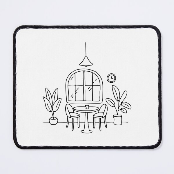 Item preview, A cozy café with wooden tables, plants, and a rustic interior vibe designed and sold by rasagamastore.