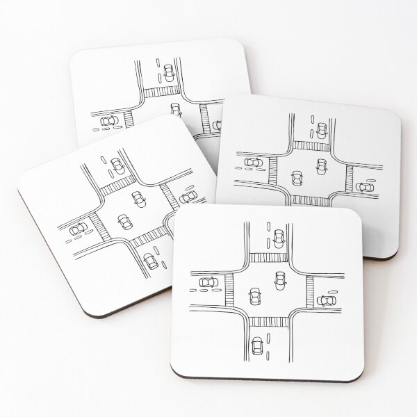 Item preview, A bustling city street intersection with cars and pedestrians crossing designed and sold by rasagamastore.