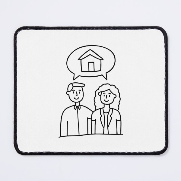 Artikelvorschau, Ein Paar schaut sich im Bubble-Chat ein Haus an und erwägt, es als Immobilieninvestition zu nutzen entworfen und verkauft von rasagamastore.