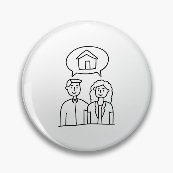 Item preview, A couple looking at a house in bubble chat, considering it as a property investment designed and sold by rasagamastore.