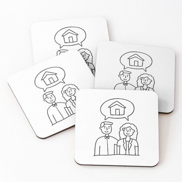 Item preview, A couple looking at a house in bubble chat, considering it as a property investment designed and sold by rasagamastore.