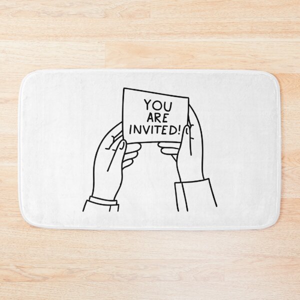 Item preview, A hand holding a card with the words You are invited written on it designed and sold by rasagamastore.