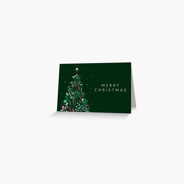 Item preview, Merry Christmas Greeting with Christmas Tree designed and sold by Jdawnink.