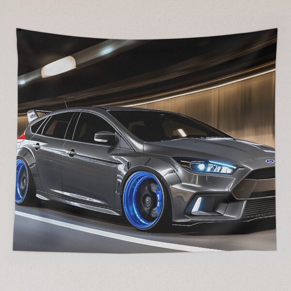Item preview, Gunmetal Grey Ford Focus RS Poster – Stealth and Performance Combined VII designed and sold by AutoPopStudio.