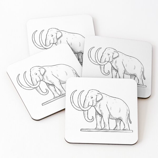 Item preview, A mammoth fossil with large, beautiful tusks displayed in a museum designed and sold by rasagamastore.