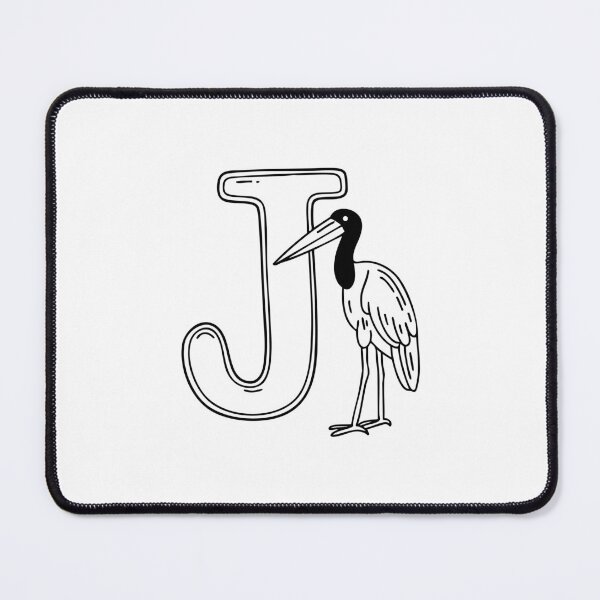 Item preview, An illustration of Jabiru with letter J beside it designed and sold by rasagamastore.