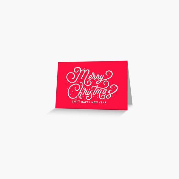 Item preview, Merry Christmas Happy New Year Typography Script Design on red designed and sold by Jdawnink.