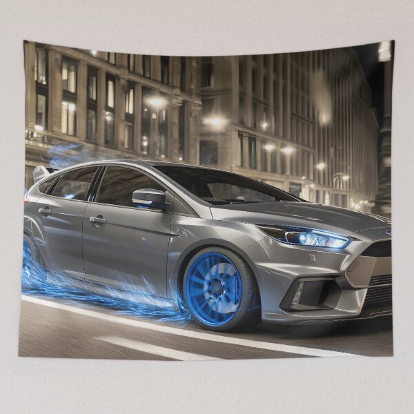 Item preview, Gunmetal Grey Ford Focus RS Poster – Stealth and Performance Combined VIII designed and sold by AutoPopStudio.