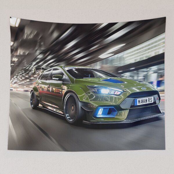 Item preview, Green Ford Focus RS Poster – Bold, Bright, and Built for Performance II designed and sold by AutoPopStudio.