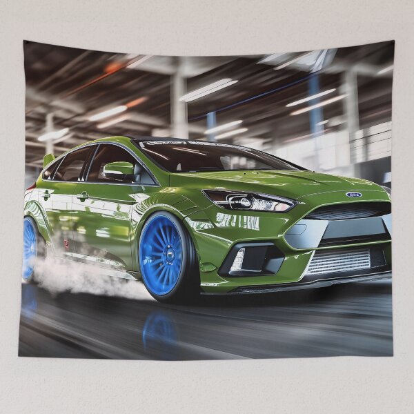 Item preview, Green Ford Focus RS Poster – Bold, Bright, and Built for Performance III designed and sold by AutoPopStudio.