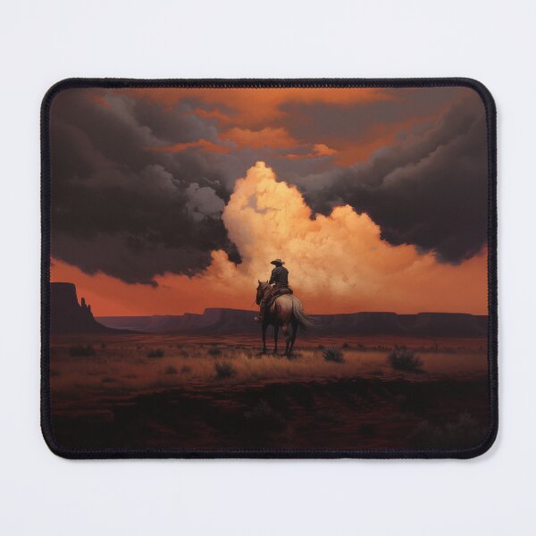 Item preview, The rider in the storm. Original oil artwork. Cowboy western painting. Digital art Print. Poster. Home Decor. designed and sold by organicflowart.