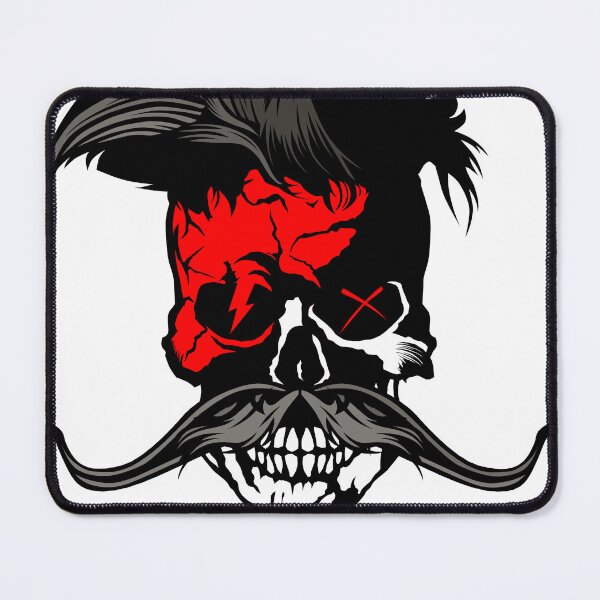 Item preview, hipster skull punk mustache skull mustached lightning designed and sold by Achille3777.