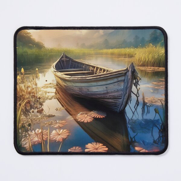 Item preview, Boat in the Reeds, Rural Art Print, designed and sold by ArtPixs.