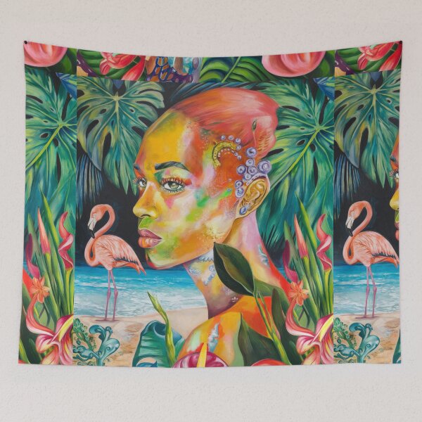 Item preview, Tropical Birds And Flowers - Orange Bliss  designed and sold by CanvasCarousel.
