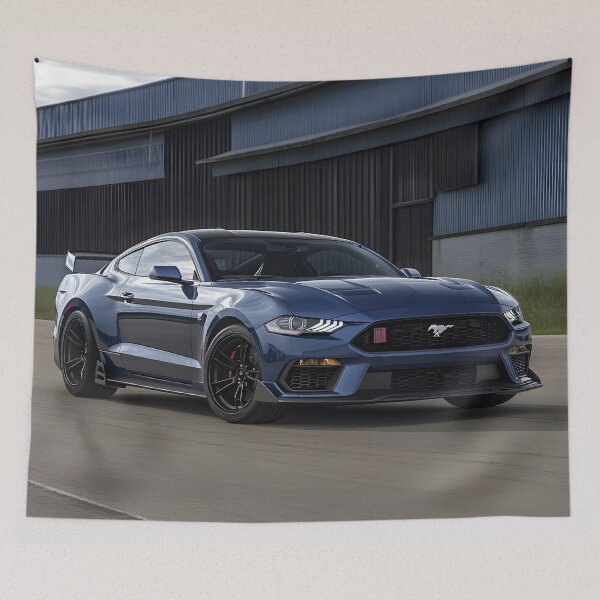 Item preview, Blue Ford Mustang Dark Horse Poster – Power Meets Perfection designed and sold by AutoPopStudio.