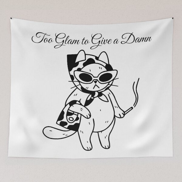 Item preview, Too Glam to Give a Damn Cat – Sassy Fashionista Cat Design designed and sold by -DEEWOLF-.