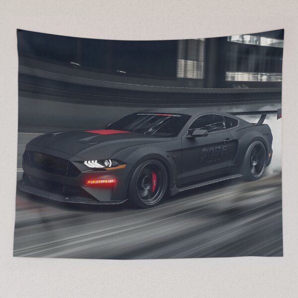 Item preview, Black Ford Mustang Dark Horse Poster – Pure Muscle, Ultimate Presence designed and sold by AutoPopStudio.