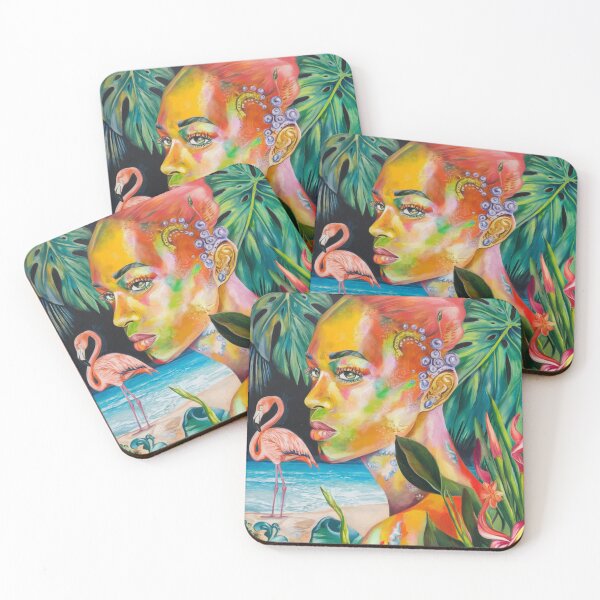 Artikelvorschau, Tropische Vögel und Blumen - Orange Bliss entworfen und verkauft von CanvasCarousel.