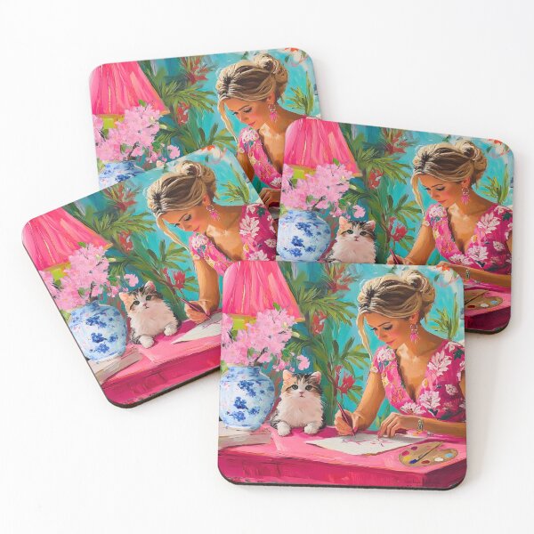 Item preview, Grandmillennial art, Artists at work, whimsical art designed and sold by SophieClimaArt.