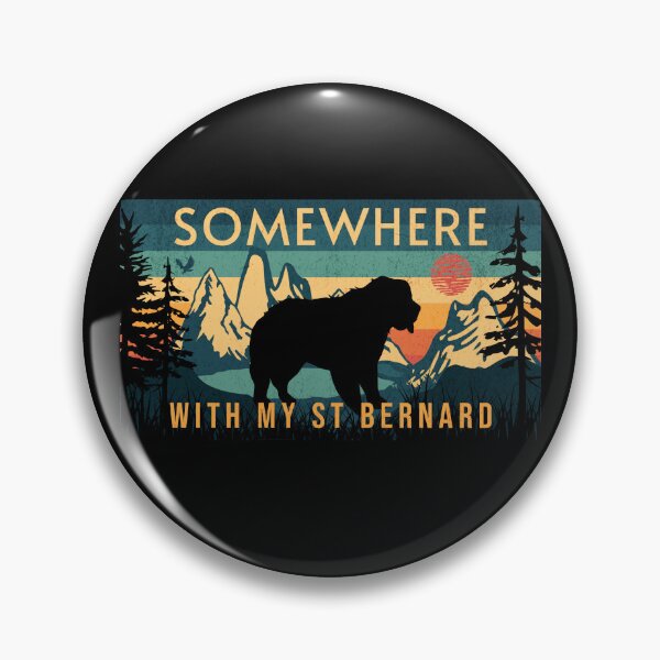 Item preview, Somewhere With My St Bernard Vintage Camping Gift designed and sold by Guarddogdrive.