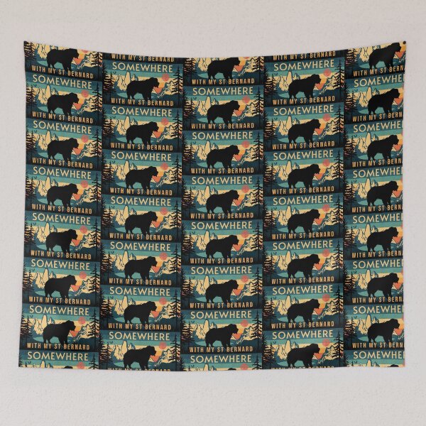 Item preview, Somewhere With My St Bernard Vintage Camping Gift designed and sold by Guarddogdrive.