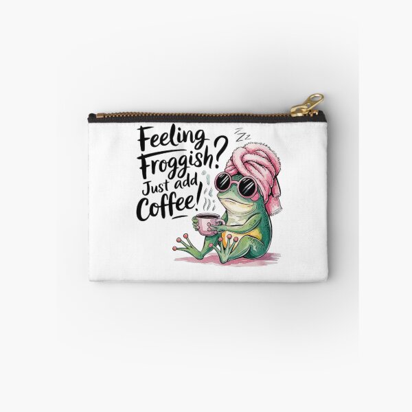 Item preview, Funny Frog Coffee Lover – Cute Sleepy Frog with Coffee Cup designed and sold by love3617.