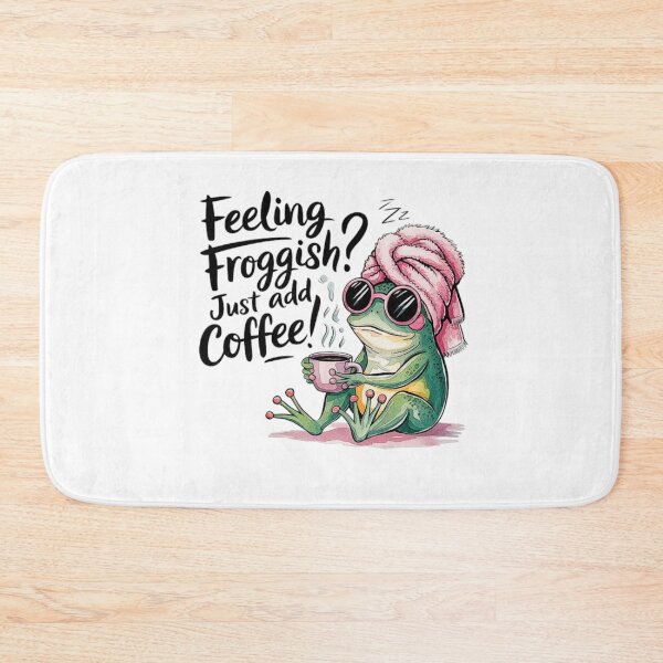 Item preview, Funny Frog Coffee Lover – Cute Sleepy Frog with Coffee Cup designed and sold by love3617.