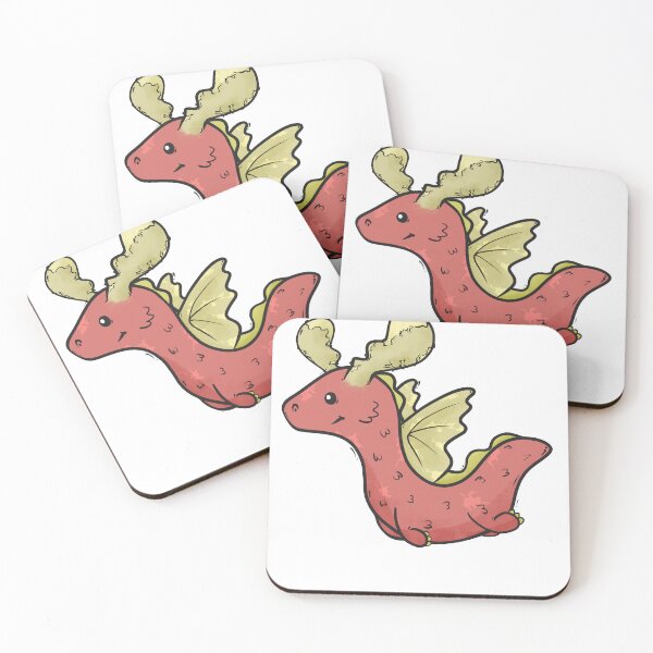 Item preview, Moose Dragon designed and sold by Cute & Funny Hand-Drawn Prints | Happy Doodle Friends Shop.